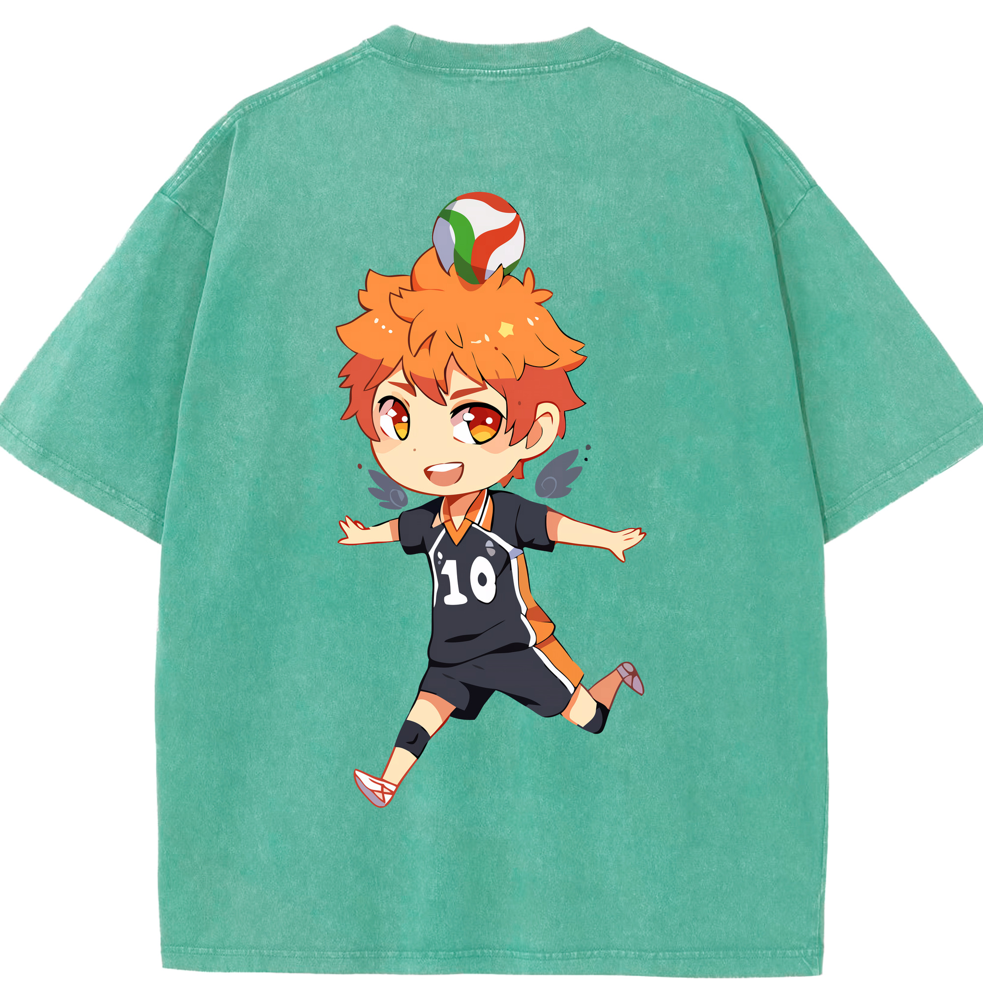（画像用） ハイキュー!! Haikyu!! 綿100% ヴィンテージ風 半袖Tシャツ（背面プリント）